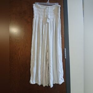 O'NEILL white strapless cropped wide leg jumsuit